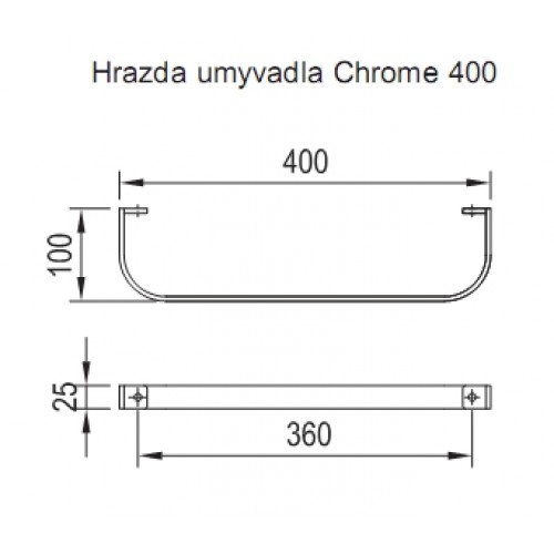RAVAK Reling do umywalki Chrome 400, B14000000A RAVAK Reling do umywalki Chrome 400, B14000000A