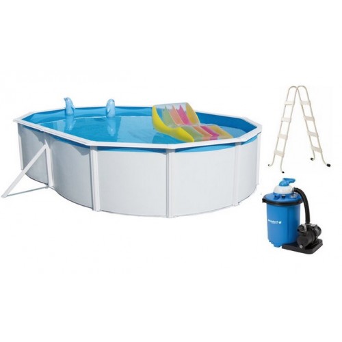 INTEX Basen stalowy Nuovo de Luxe owalny 5,5 x 3,66 x 1,2 m, filtracja + schodki 011250