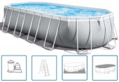 INTEX Prism Frame Oval Premium Pools Basen Set 610 x 305 x 122 cm pompa kartuszowa 26798NP