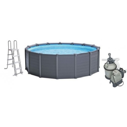 INTEX Basen Sekwoja Graphite Panel Pooltm Set 5 w 1 478 x 124 cm, 28382NP