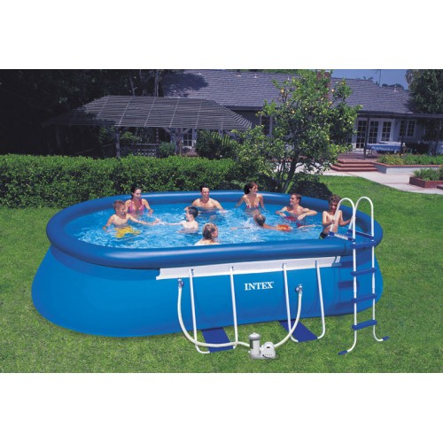INTEX Basen Oval Frame Pool Set 610 x 366 x 122 cm filtr kartuszowy + schodki 128194