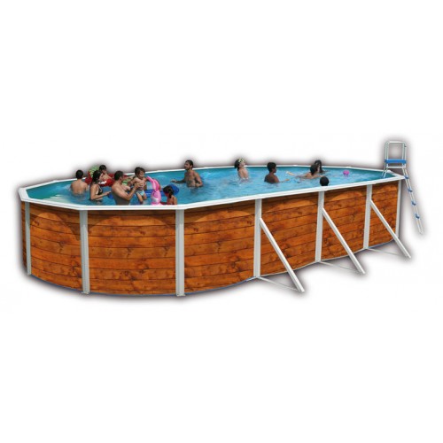 INTEX Nuovo de Luxe owalny 5,5 x 3,66 x 1,2 m Folia dekoracyjna na basen, drewno 011256