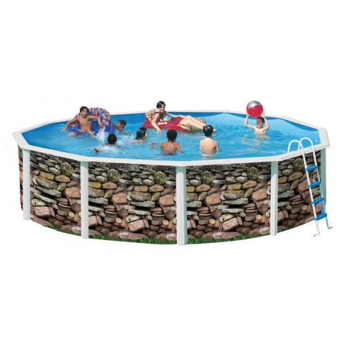 INTEX Familia Nuovo de Luxe 4,6 x 1,2 m Folia dekoracyjna na basen, Wzór kamienny 011157 
