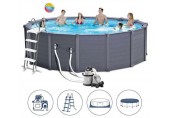 INTEX Graphite Gray Panel Pools Set Basen 478 x 124 cm z pompą 26384NP
