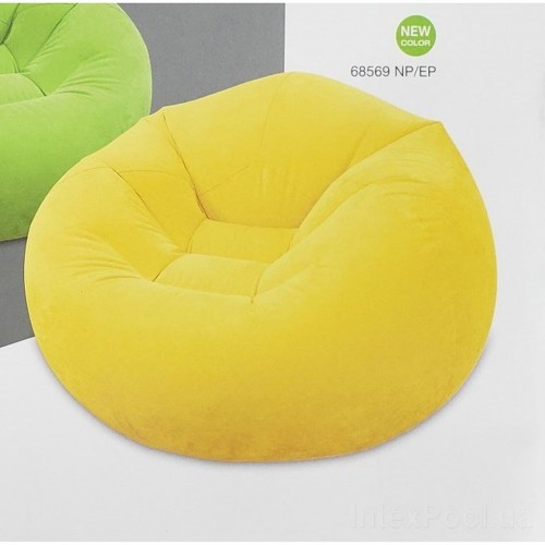 INTEX BEANLESS BAG CHAIR Dmuchany fotel 107 x 104 x 69 cm, żółty 68569