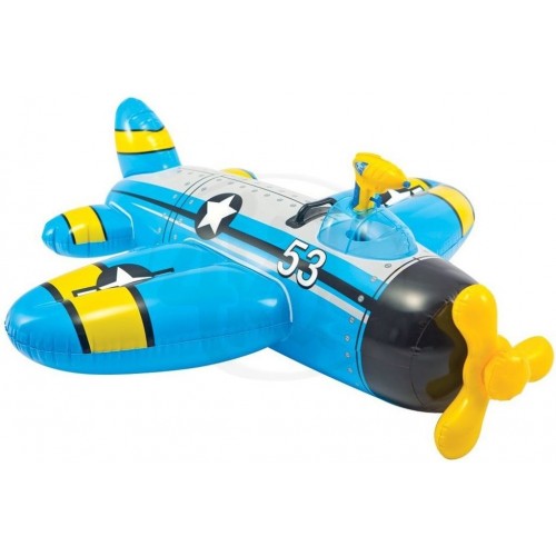 INTEX Nadmuchiwany samolot z pistoletem na wodę, niebieski 57537
