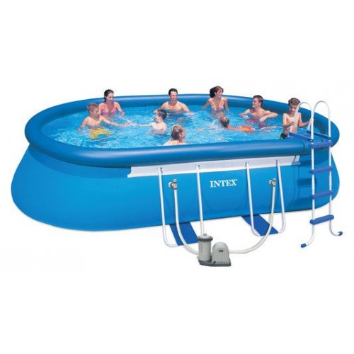 INTEX Basen Oval Frame Pool Set 610 x 366 x 122 cm filtr kartuszowy+ schodki 128194GS