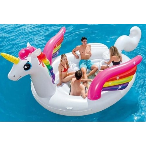 INTEX UNICORN PARTY ISLAND Dmuchany Materac Basenowy 503 x 335 x 173 cm 57266EU