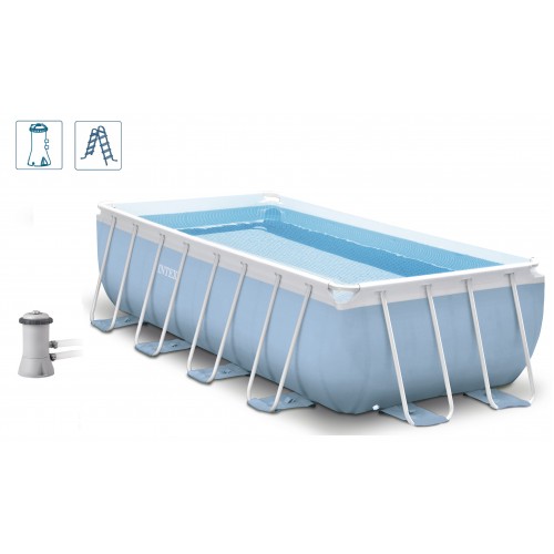 INTEX PRISM FRAME RECTANGULAR POOL Basen 300 x 175 x 80 cm pompa, filt, drabinka 28314GN