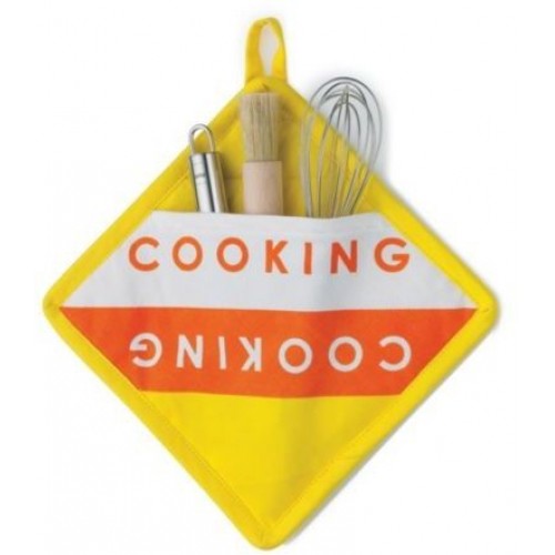 KELA Bawełniany chwyt do gorących naczyń z kieszonką MADLENE 20x20 cm, żółty KL-11323