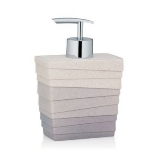 KELA Dozownik na mydło VALURA poly, szaro/beżowy 10x6x15cm KL-22803