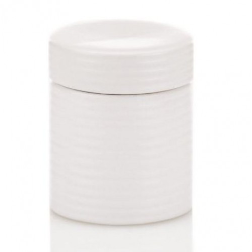 KELA Pojemnik na waciki GROOVE biała ceramika KL-20802