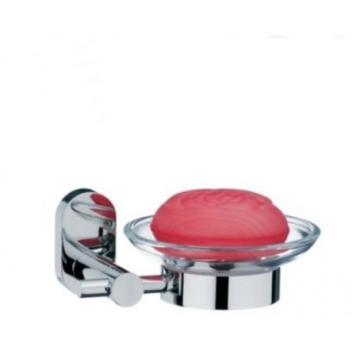 KELA Uchwyt z mydelniczką LUCIDO stal nierdzewna/szkło KL-22674