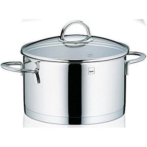 KELA Garnek ze stali nierdzewnej ze szklaną pokrywą CAILIN 20 cm, 3,5L, KL-10959