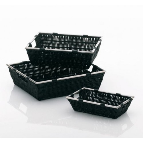 KELA Koszyk ze stalową ramką NOBLESSE 33 x 25 x 10 cm czarny KL-21092