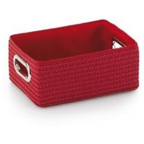 KELA Koszyk ze stalowymi uchwytami RIMOSSA 28x20x12cm, czerwony KL-21796