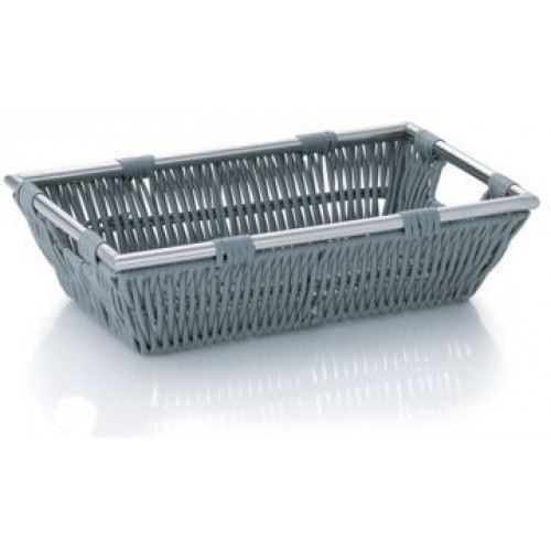 KELA Koszyk ze stalową ramką NOBLESSE 26 x 16 x 7 cm szary KL-22600