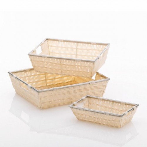 KELA Koszyk ze stalową ramką NOBLESSE 26 x 16 x 7 cm kremowy KL-21115