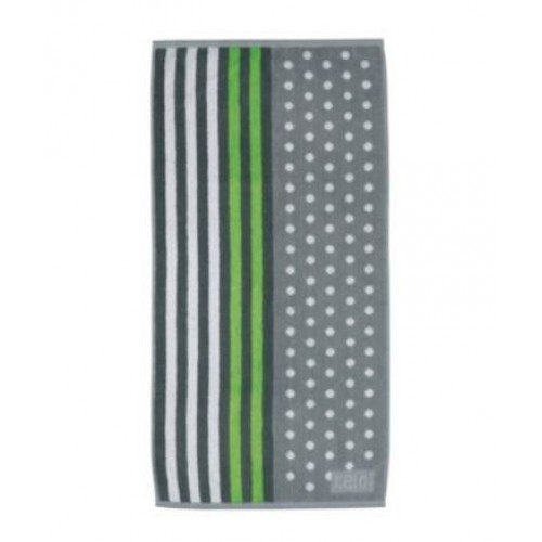 KELA Bawełniany ręcznik LADESSA 50 x 100 cm szary/biały/zielony KL-22033