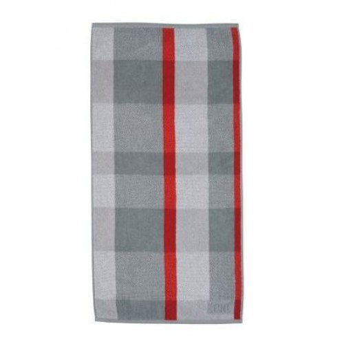 KELA Bawełniany ręcznik LADESSA 50 x 100 cm szary/czerwony KL-22052
