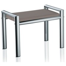 KELA Lunis krzesło łazienkowe, chrom/ciemnoszare, 66,5 × 38,5 × 48,5 cm KL-21984