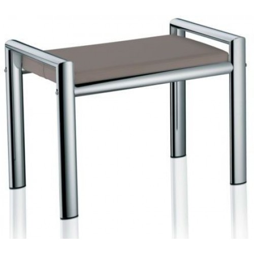 KELA Lunis krzesło łazienkowe, chrom/ciemnoszare, 66,5 × 38,5 × 48,5 cm KL-21984