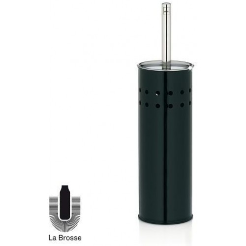 KELA Szczotka toaletowa do WC w stalowym stojaku KALI czarna KL-22512