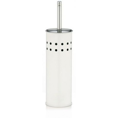 KELA Szczotka toaletowa do WC w stalowym stojaku LINDA biała KL-22523