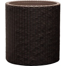 KETER SMALL CYLINDER Doniczka, 28 x 28 x 28,3 cm, rattan, brązowa 17197833