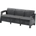 KETER BAHAMAS LOVE SEAT MAX Sofa, 182 x 70 x 79cm, rattan, grafit/ zimny szary 17205920