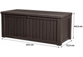 KETER ROCKWOOD 570L Skrzynia ogrodowa 155 x 72,4 x 64,4 cm, brązowa 17197729