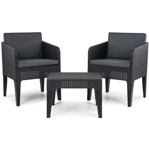KETER COLUMBIA Zestaw mebli balkonowych, rattan, grafit/szary 17205968