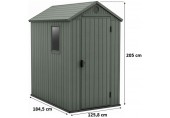 KETER DARWIN 4 x 6 Domek ogrodowy, 125,8 x 184,5 x 205 cm, zielony 17209417