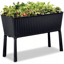 KETER EASY GROW 120L Donica ogrodowa, rattan antracyt 17194592