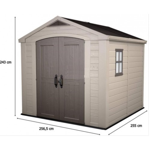 KETER FACTOR 8 x 8 Domek ogrodowy, 256,5 x 255 x 243 cm 17197916
