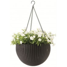 KETER HANGING SPHERE Doniczka rattanowa, podwieszana 35 x 35 cm, brązowy 17199246