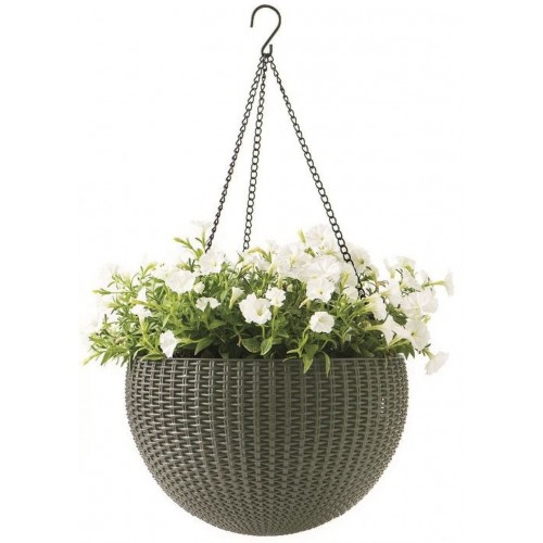 KETER HANGING SPHERE Doniczka rattanowa, podwieszana 35 x 35 cm, mokka 17199246