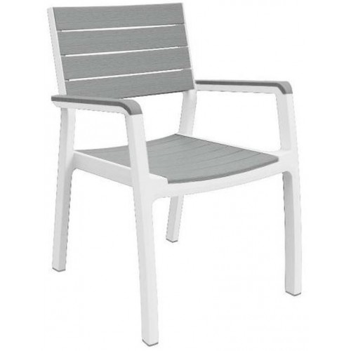 KETER HARMONY Krzesło z podłokietnikami, 59 x 60 x 86 cm, biały/jasny szary 17201284