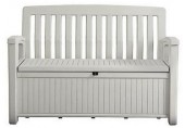 KETER PATIO BENCH 227L Ławka ogrodowa z pojemnikiem 138,6 x 63,5 x 88 cm, biała 17202690