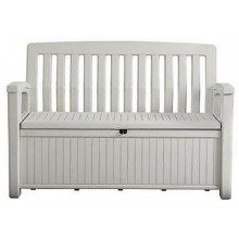 KETER PATIO BENCH 227L Ławka ogrodowa z pojemnikiem 138,6 x 63,5 x 88 cm, biała 17202690