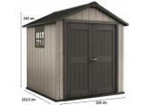 KETER OAKLAND 757 Domek ogrodowy, 229 x 223,5 x 242 cm, szary/antracyt 17201310