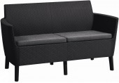 KETER SALEMO 2 Sofa, 133 x 67 x 76 cm, grafit/jasny szary 17209038