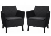 KETER SALEMO DUO Zestaw 2sz foteli, 74 x 67 x 76 cm, grafit/jasny szary 17209040
