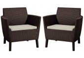 KETER SALEMO DUO Zestaw 2sz foteli, 74 x 67 x 76 cm, brązowy/bežowy 17209040