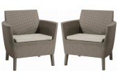 KETER SALEMO DUO Zestaw 2sz foteli, 74 x 67 x 76 cm, cappuccino/bežowy 17209040