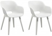 KETER AKOLA 2x Krzesło, 56,5 x 55 x 80 cm, białe 17207305