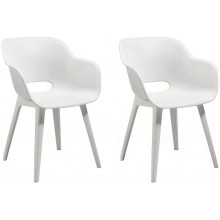 KETER AKOLA 2x Krzesło, 56,5 x 55 x 80 cm, białe 17207305