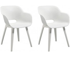 KETER AKOLA 2x Krzesło, 56,5 x 55 x 80 cm, białe 17207305