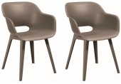 KETER AKOLA 2x Krzesło, 56,5 x 55 x 80 cm, cappuccino 17207305