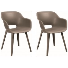 KETER AKOLA 2x Krzesło, 56,5 x 55 x 80 cm, cappuccino 17207305